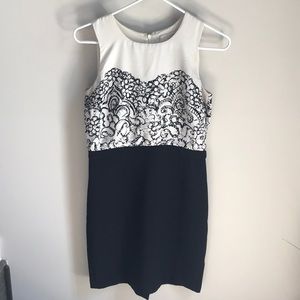 Loft Black and White Dress